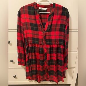 Plaid Zara Dress Size XS